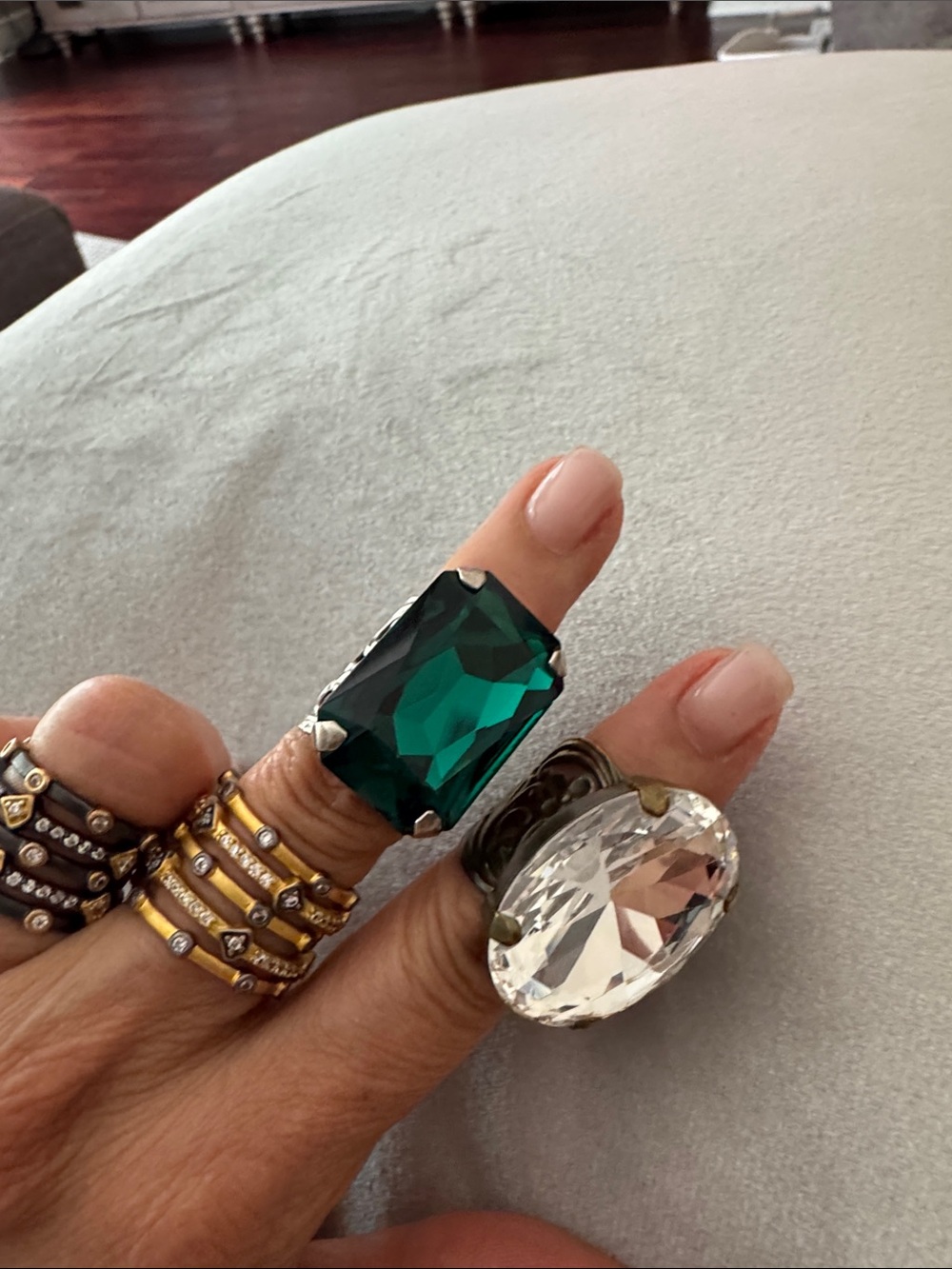 Statement Emerald Green Crystal Cocktail Ring - Women Jewelry